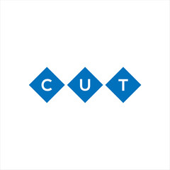 CUT letter technology logo design on white background. CUT creative initials letter IT logo concept. CUT setting shape design
