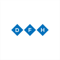 DFH letter technology logo design on white background. DFH creative initials letter IT logo concept. DFH setting shape design
