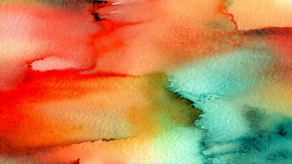 Watercolor pastel background. aquarelle colorful stains on paper ai generated.