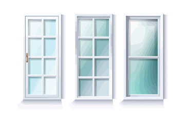 Modern transparent windows different forms realistic. Vector illustration design.