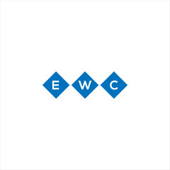 Fototapeta premium EWC letter technology logo design on white background. EWC creative initials letter IT logo concept. EWC setting shape design 