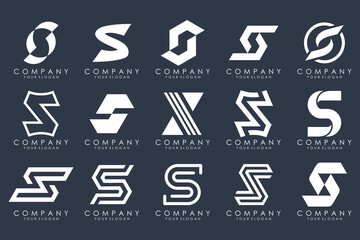 Abstract collection with letters S logo design. creative design logotype S with white color.