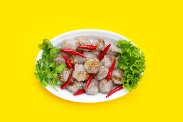 Tapioca balls with pork filling