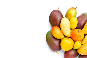 Tropical fruit, Mango  on white background.