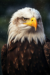 Obraz premium Bald Eagle in its Natural Habitat. Majestic Portrait. American Wildlife Animal. Generative ai
