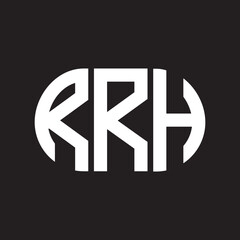 RRH letter technology logo design on black background. RRH creative initials letter IT logo concept. RRH setting shape design
