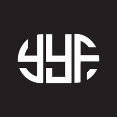 YYF letter technology logo design on black background. YYF creative initials letter IT logo concept. YYF setting shape design
