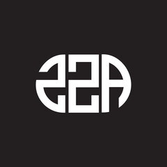 ZZA letter technology logo design on black background. ZZA creative initials letter IT logo concept. ZZA setting shape design
