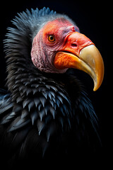 California Condor in its Natural Habitat. Majestic Portrait. Wildlife Animal. Generative ai
