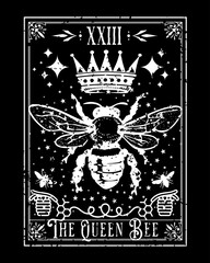 The Queen Bee Tarot Card Vector Art, Illustration and Graphic