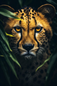 Cheetah in the Jungle. Majestic Portrait. Wildlife Animal. Generative ai