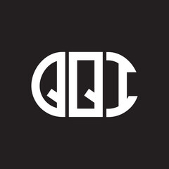 QQI letter technology logo design on black background. QQI creative initials letter IT logo concept. QQI setting shape design

