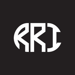RRI letter technology logo design on black background. RRI creative initials letter IT logo concept. RRI setting shape design
