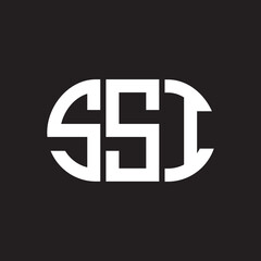 SSI letter technology logo design on black background. SSI creative initials letter IT logo concept. SSI setting shape design
