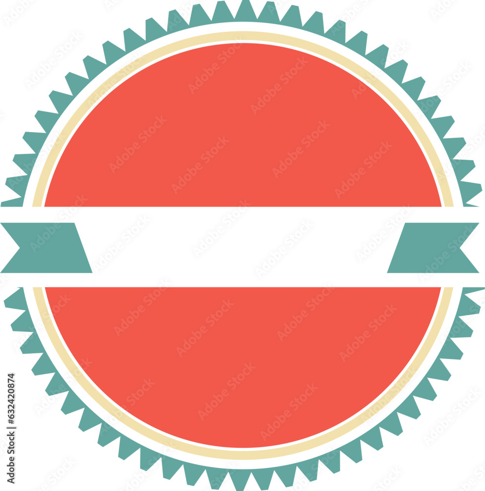 Poster vector blank frame label and ribbon