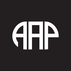 AAP letter technology logo design on black background. AAP creative initials letter IT logo concept. AAP setting shape design
