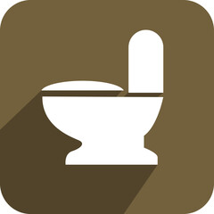 Vector toilet icon on button