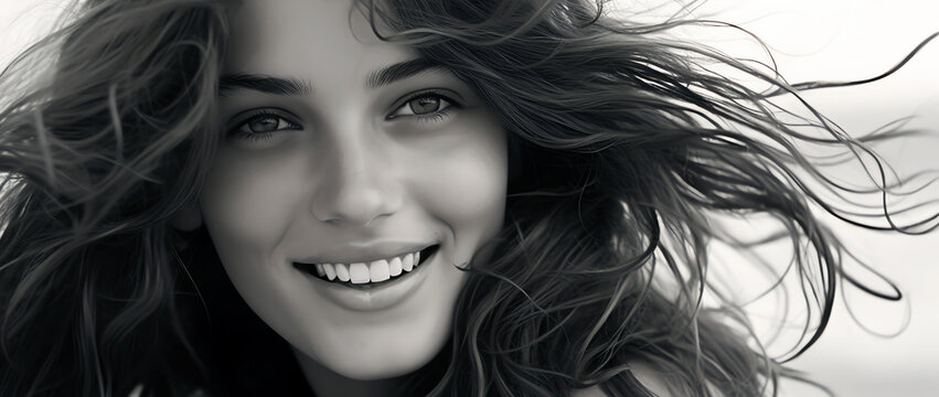 Black and white portrit, AI generated