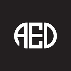 AED letter technology logo design on black background. AED creative initials letter IT logo concept. AED setting shape design
