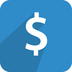 Vector money icon, symbol logo template on button