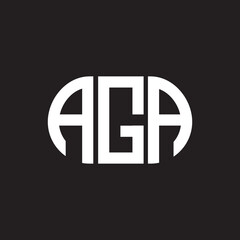 AGA letter technology logo design on black background. AGA creative initials letter IT logo concept. AGA setting shape design
