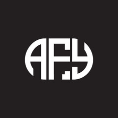 AFY letter technology logo design on black background. AFY creative initials letter IT logo concept. AFY setting shape design
