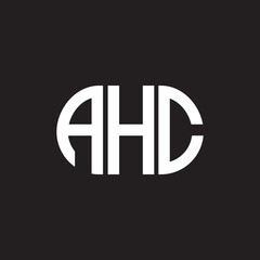 AHC letter technology logo design on black background. AHC creative initials letter IT logo concept. AHC setting shape design
