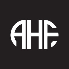 AHF letter technology logo design on black background. AHF creative initials letter IT logo concept. AHF setting shape design
