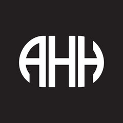 AHH letter technology logo design on black background. AHH creative initials letter IT logo concept. AHH setting shape design
