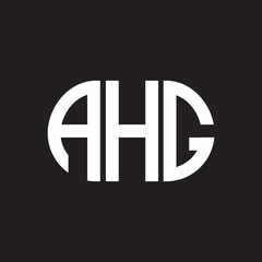 AHG letter technology logo design on black background. AHG creative initials letter IT logo concept. AHG setting shape design
