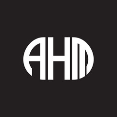 AHM letter technology logo design on black background. AHM creative initials letter IT logo concept. AHM setting shape design
