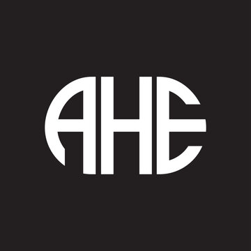 AHE letter technology logo design on black background. AHE creative initials letter IT logo concept. AHE setting shape design
