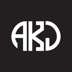 AKJ letter technology logo design on black background. AKJ creative initials letter IT logo concept. AKJ setting shape design
