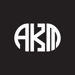 AKM letter technology logo design on black background. AKM creative initials letter IT logo concept. AKM setting shape design
