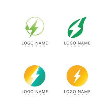 Power lightning logo vector illustration business element and symbol design