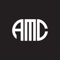 AMC letter technology logo design on black background. AMC creative initials letter IT logo concept. AMC setting shape design
