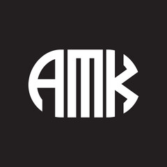 AMK letter technology logo design on black background. AMK creative initials letter IT logo concept. AMK setting shape design

