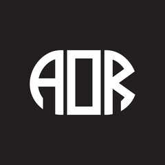 AOR letter technology logo design on black background. AOR creative initials letter IT logo concept. AOR setting shape design
