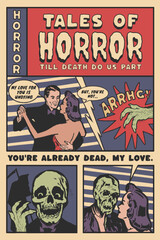 Tales of Horror - Vintage Comic Vector Art, Illustration and Graphic
