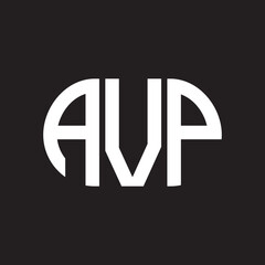 AVP letter logo design on black background. AVP creative initials letter logo concept. AVP letter design.	
