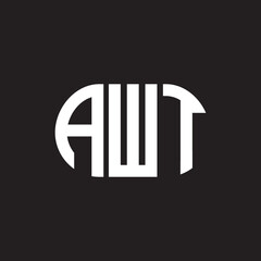 AWT letter logo design on black background. AWT creative initials letter logo concept. AWT letter design.	
