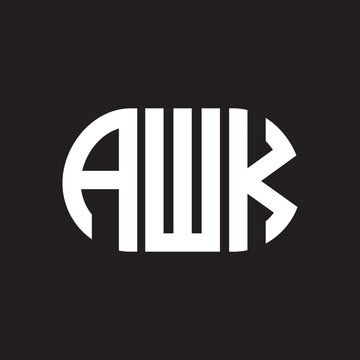 AWK letter logo design on black background. AWK creative initials letter logo concept. AWK letter design.	
