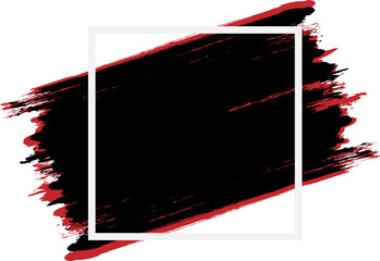Vector black and red ink brushes with frame