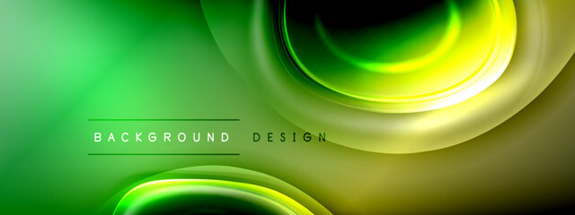 Circles lines and bubbles on bright glowing effect gradient with light and shadow effects. Dynamic interplay of light, shadow and depth. Futuristic and rhythmic technology design