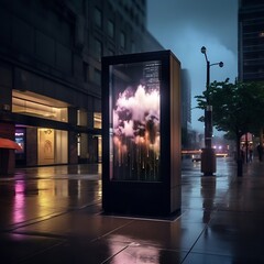 Generative AI : Blank banner. This is for advertisers to place ad copy samples on a bus shelter.