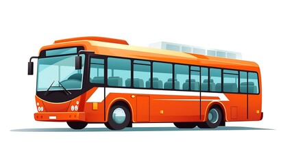 Generative AI : City bus color big bus illustration