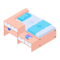 Pack of Bedroom Isometric Icons  

