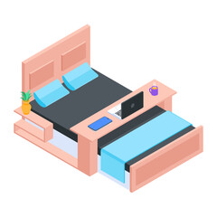 Pack of Bedroom Isometric Icons  

