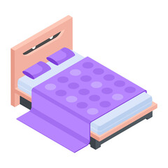 Pack of Modern Bedrooms Isometric Icons  

