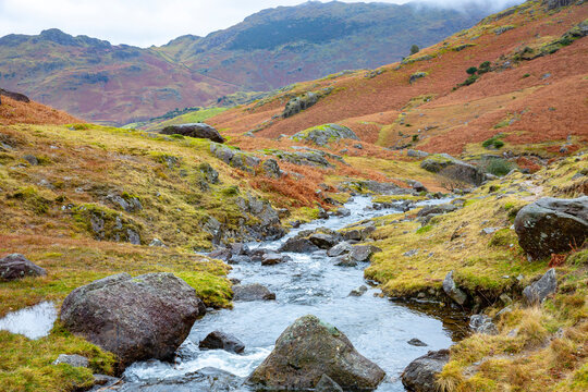 Creek flowing from Blea Tarn, Lake District,England